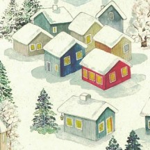 Christmas Houses Italian Village Print Paper ~ Tassotti 